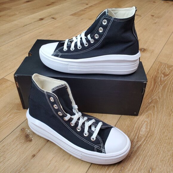 Converse Chuck Taylor All Star Move Platform Womens 8.5 Sneakers Black 568497C - Picture 2 of 13